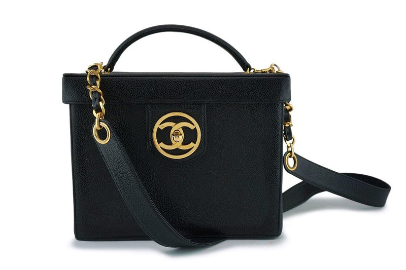 Chanel Vintage Black Caviar Vanity Cosmetics Case Box Shoulder Bag 24k – Boutique  Patina