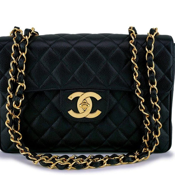 Chanel Vintage Caviar Classic Jumbo Flap Bag 24k GHW – Boutique Patina