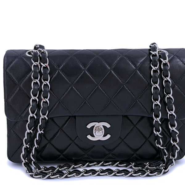 Chanel 2001 Vintage Black Small Classic Double Flap Bag SHW Lambskin –  Boutique Patina