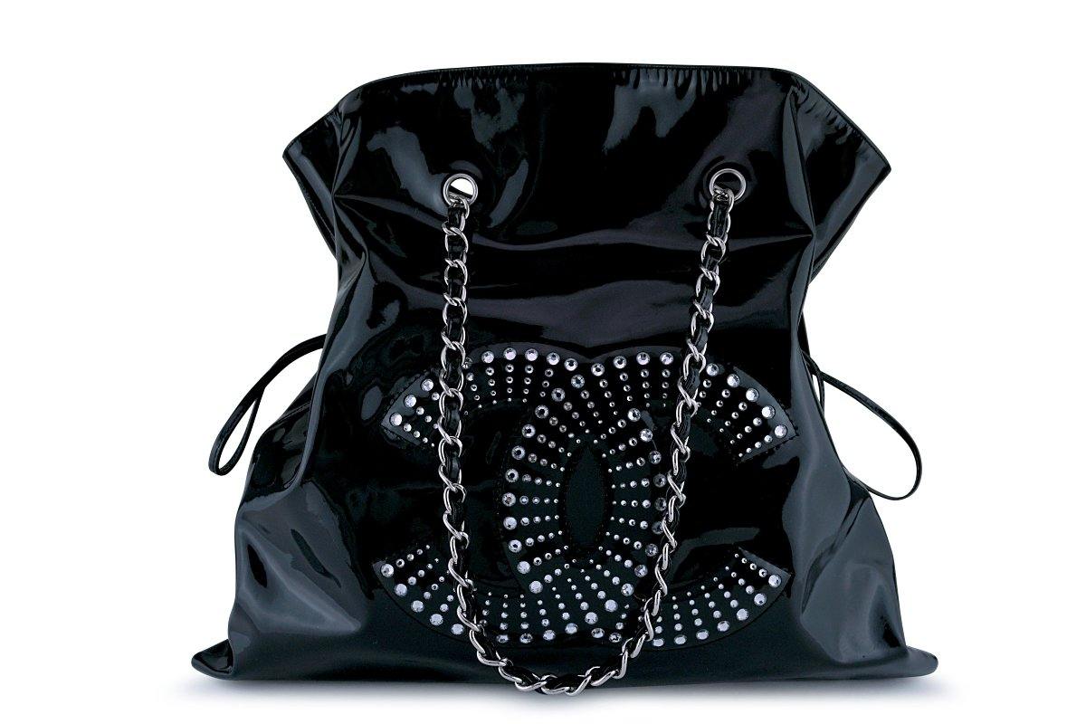 Chanel Black Patent Strass Crystals Bon Bons Tote Bag – Boutique 