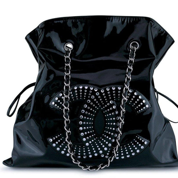 Chanel Black Patent Strass Crystals Bon Bons Tote Bag – Boutique