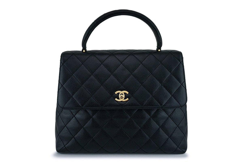 Chanel Black Caviar Kelly Flap Tote Bag 24k GHW - Boutique Patina