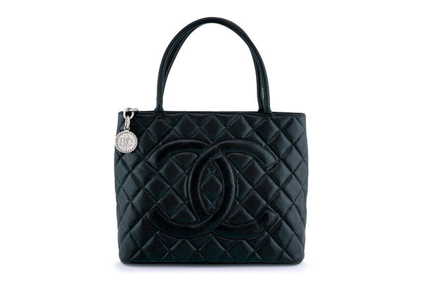 Chanel Black Caviar Classic Quilted Medallion Shopper Tote Bag SHW - Boutique Patina