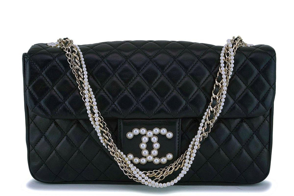 Chanel Westminster Tangled Pearl Chain Flap Bag Painted Tweed Medium at  1stDibs