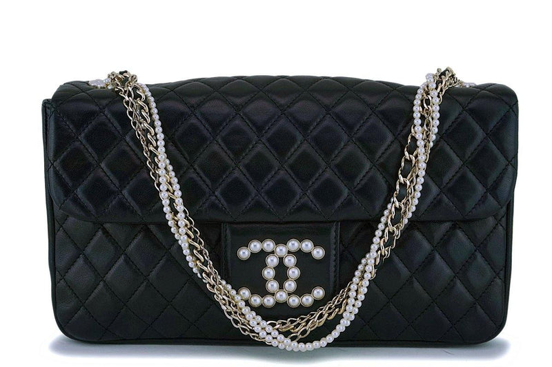 Black Lambskin Quilted Chain Infinity Single Flap Antique Gold Hardwar –  REDELUXE