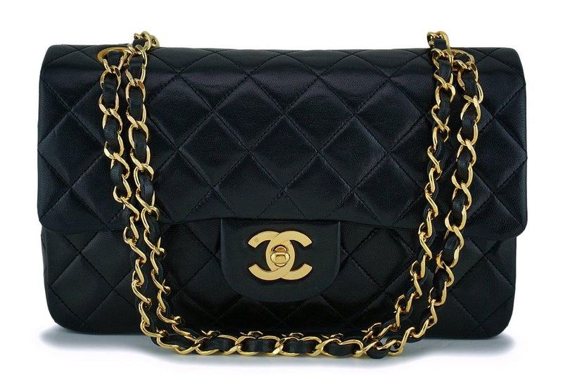 CHANEL Lambskin Quilted Mini Top Handle Rectangular Flap Black