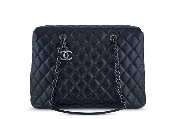 Chanel Black Caviar Classic Quilted Business Tote Bag - Boutique Patina