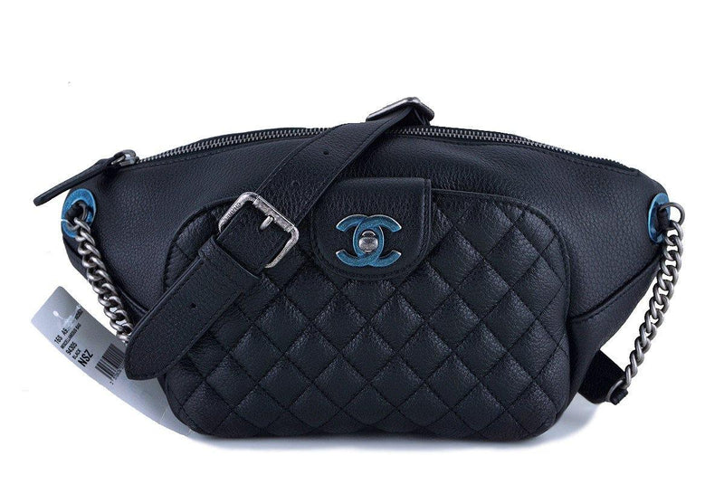 NWT 16S Chanel Black Calfskin Quilted Classic Fanny Pack Bag - Boutique Patina