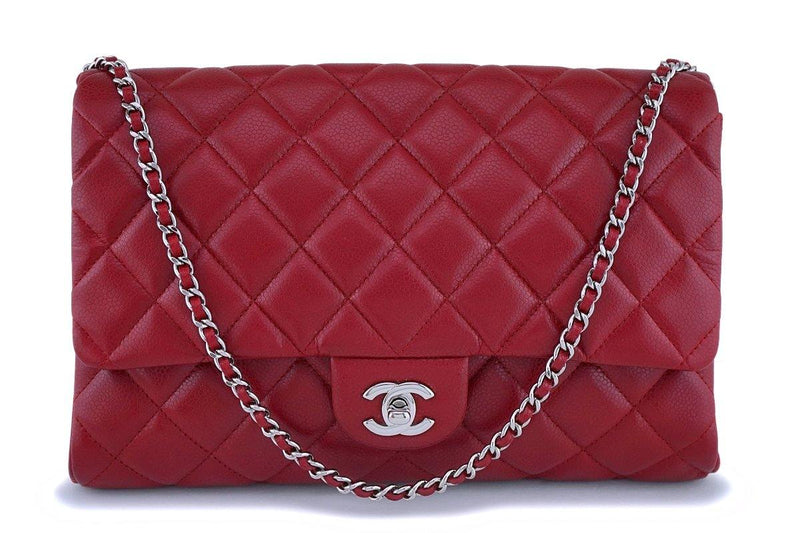 Chanel Red Caviar Classic Timeless Clutch Flap w Chain Bag SHW – Boutique  Patina