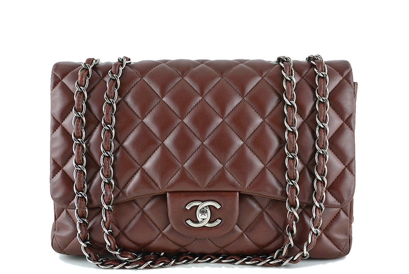 Chanel Jumbo Flap Bag, Chestnut Brown Lambskin 2.55 Classic - Boutique Patina