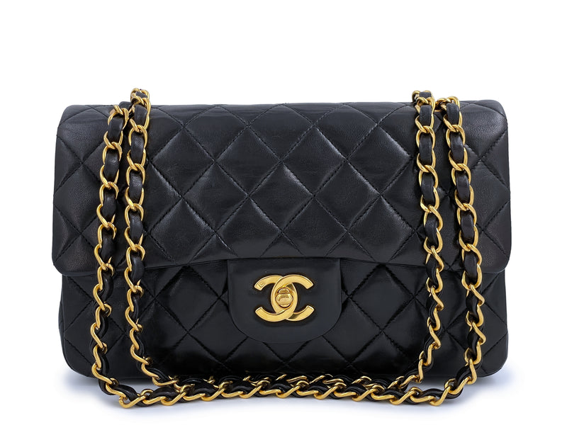 Chanel Vintage 1995 Small Classic Double Flap Bag 24k GHW Black Lambsk –  Boutique Patina