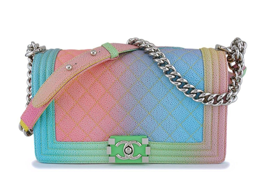Chanel Quilted Rainbow Small Cuba Boy Bag