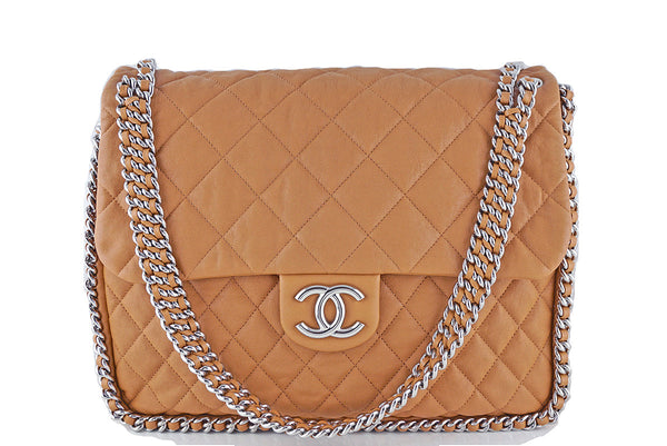 Chanel Timeless Classic 2.55 Maxi Double Flap Bag in Honey Beige Caviar -  SOLD
