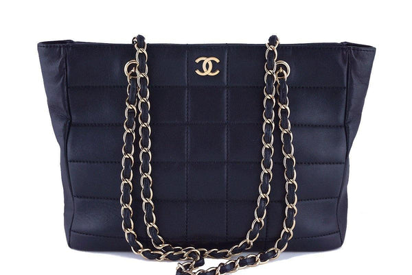 Chanel Black Classic Quilted Shopper Tote with Gold Chain Bag - Boutique Patina