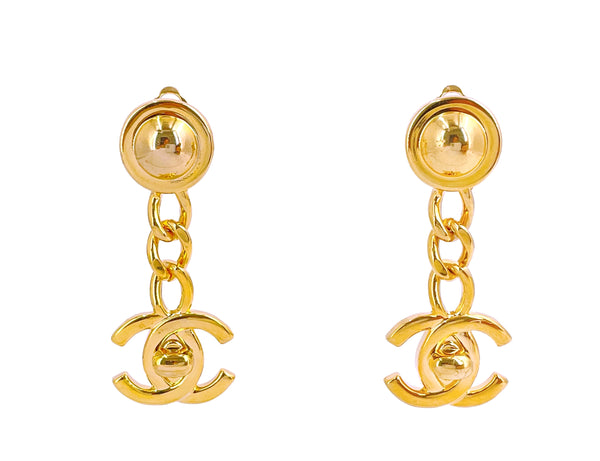 Chanel Vintage 96A Classic Turnlock Drop Earrings - Boutique Patina