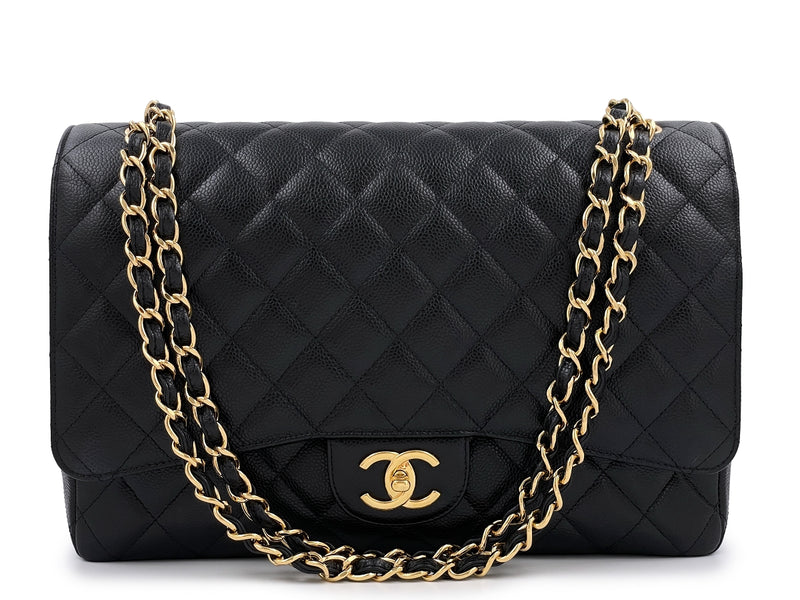Chanel: A White Caviar Maxi Double Flap Bag 2011 (includes Serial Sticker  And Dust Bag)