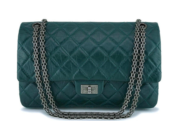 Chanel Emerald Green 226 Medium 2.55 Reissue Classic Flap Bag RHW - Boutique Patina