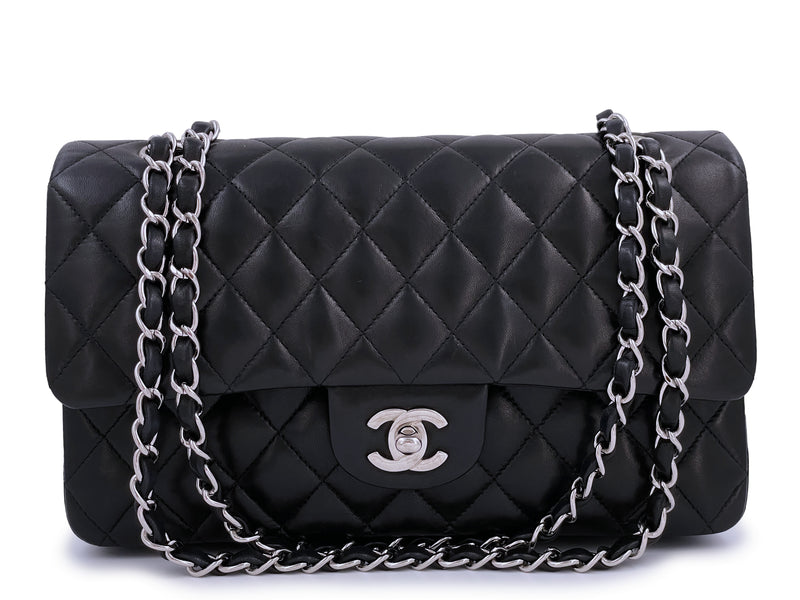 Pristine Chanel Vintage Black Medium Classic Double Flap Bag SHW