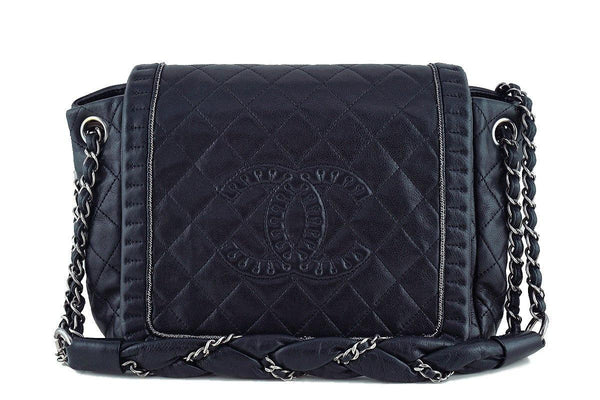 Chanel Black Istanbul Braided Chain Jumbo Flap Bag - Boutique Patina
