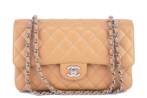 Chanel Beige Caviar Medium Classic 2.55 Double Flap Bag - Boutique Patina
