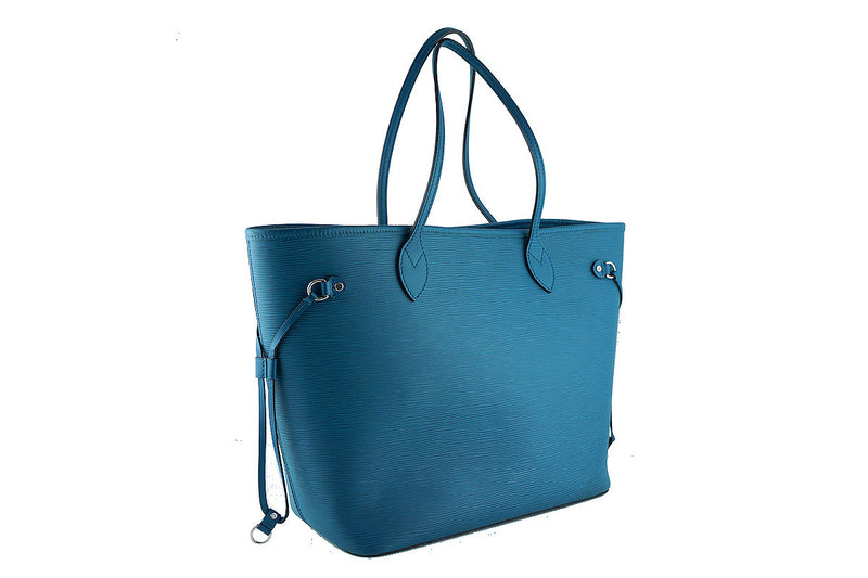 Louis Vuitton Neverfull Tote, Cyan Turquoise Blue Epi MM Bag