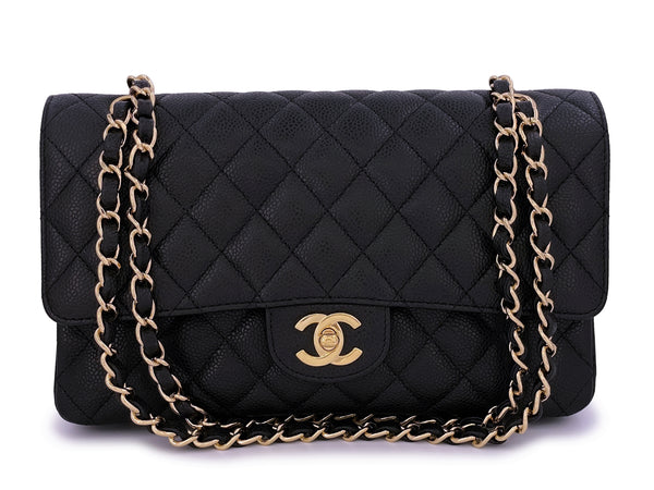 Chanel 2009 Vintage Black Caviar Medium Classic Double Flap Bag GHW - Boutique Patina