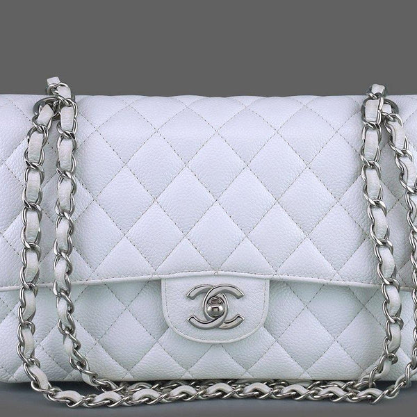 Chanel White Quilted Caviar 2.55 Reissue 226 Single Flap at 1stDibs