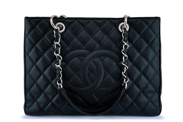 Chanel Black Caviar Grand Shopper Tote Classic GST Bag SHW - Boutique Patina