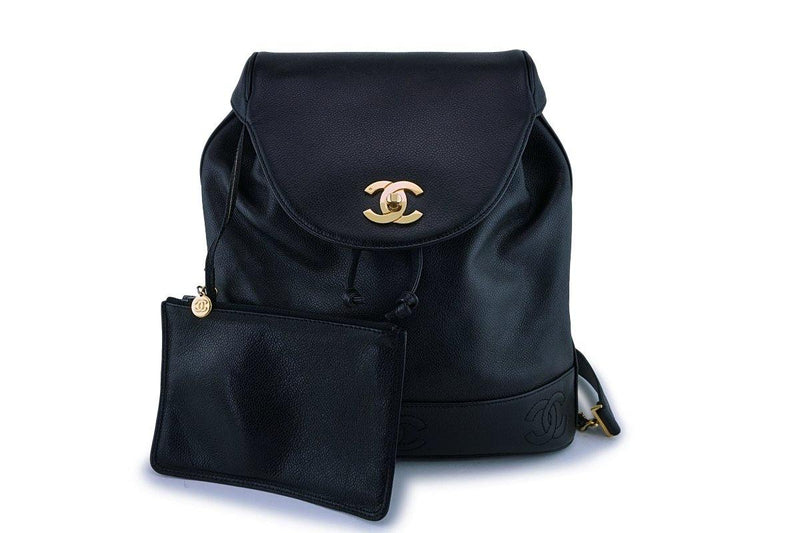 Rare Chanel Vintage Black Caviar Backpack Bag 24k GHW – Boutique Patina