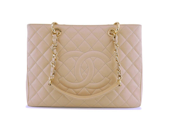 Chanel Beige Caviar Grand Shopper Tote GST Bag GHW - Boutique Patina