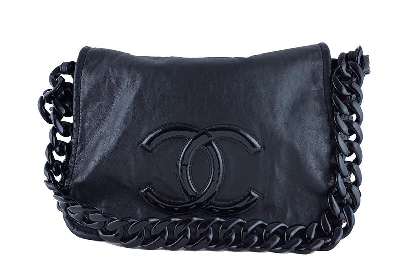 Chanel XXL Black Resin Modern Chain Jumbo Flap Bag - Boutique Patina