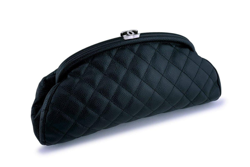 Chanel Black Caviar Timeless Quilted Clutch Bag SHW - Boutique Patina