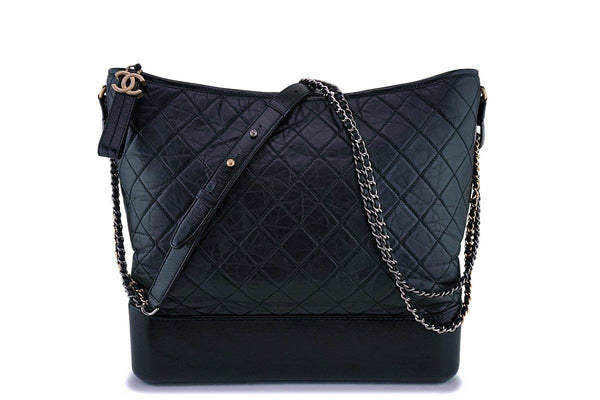 Chanel Large Black Gabrielle Hobo Shoulder Tote Bag - Boutique Patina