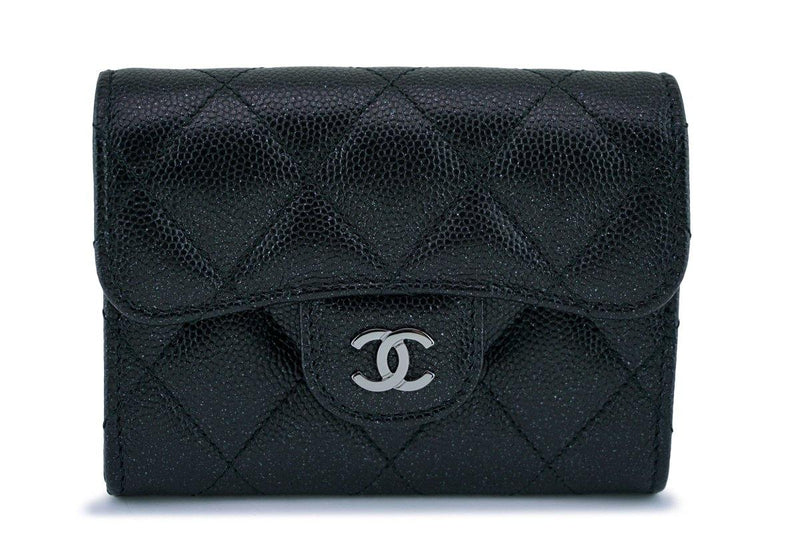New Chanel Medium Iridescent Black Caviar Card Holder Wallet Case –  Boutique Patina