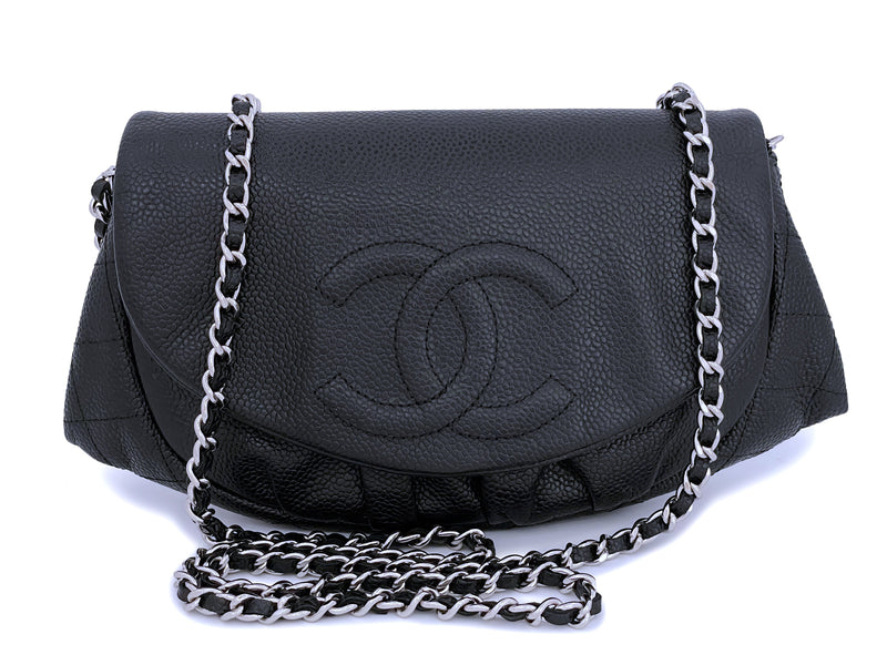 Chanel Black Caviar Half Moon Wallet on Chain WOC Flap Bag SHW – Boutique  Patina