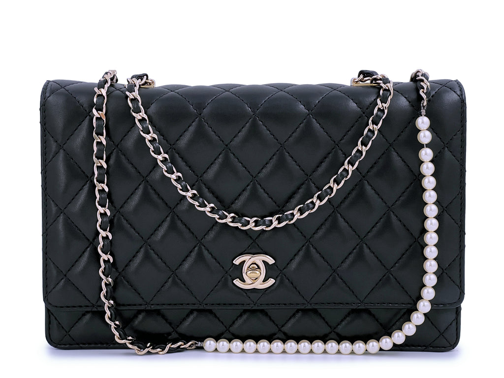 NIB 19S Chanel Black Lambskin Chic Pearls Classic Limited Mini Pearl F –  Boutique Patina