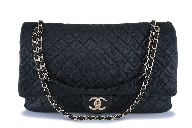 Chanel XXL Airline Flap, Charcoal Iridescent Calfskin with Gold