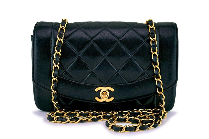 Chanel Vintage Black Small Diana Flap Bag 24k GHW - Boutique Patina