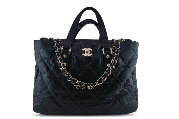 Chanel Large Black Classic Portobello Executive Tote Bag 18k Gold Plated - Boutique Patina