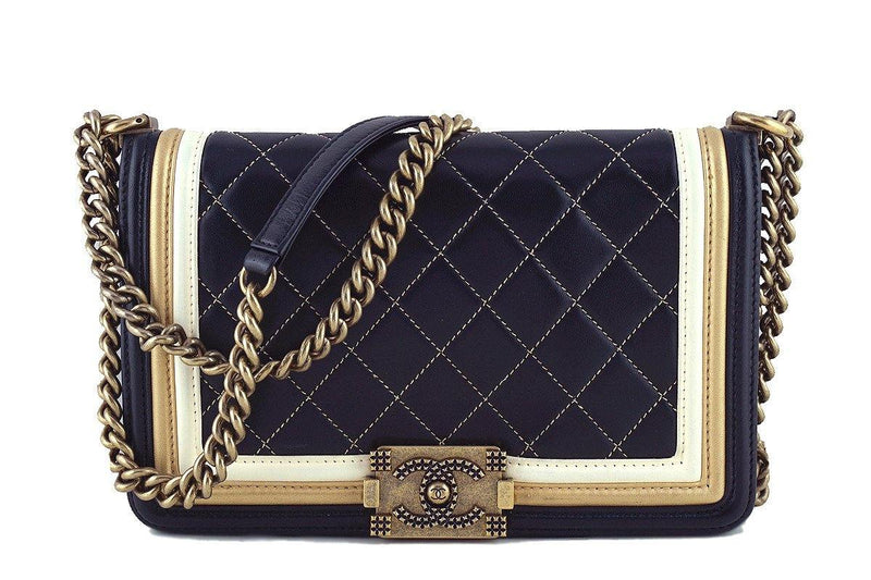 Chanel Black Limited Baroque Gold Framed Le Boy Classic Flap - Boutique Patina