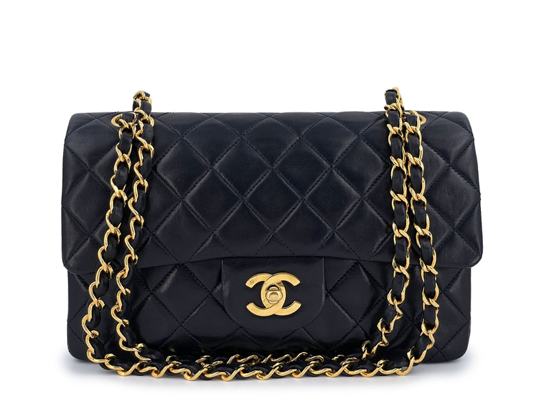 CHANEL Small Classic Double Flap Bag Black Caviar Leather, 24K GHW