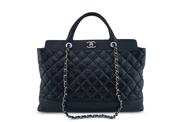 Chanel Black XL Quilted Classic Executive 2-way Tote Bag - Boutique Patina