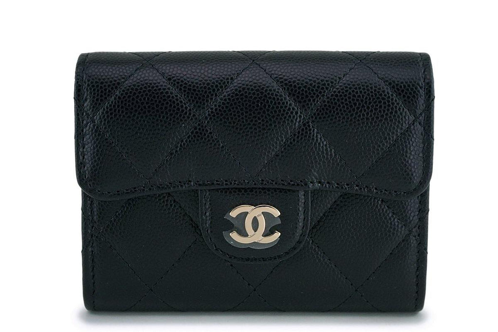 Chanel Chanel Classic Flap Card Holder Black Caviar Gold Hardware