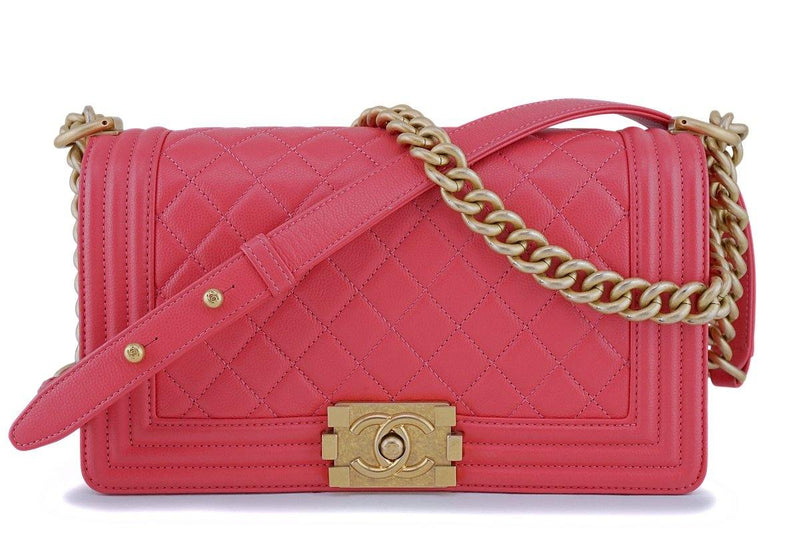 CHANEL, Bags, Pink Chanel Le Boy Caviar Medium Bag