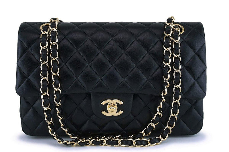 Chanel Black Lambskin Medium Classic Double Flap Bag GHW - Boutique Patina