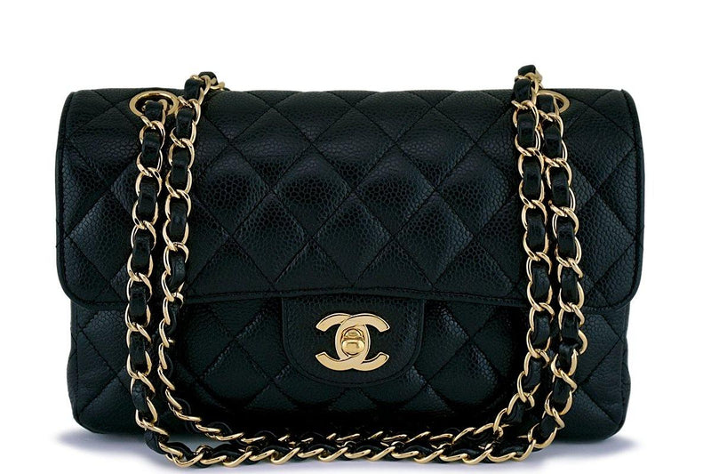 Chanel Black Caviar Small Classic Double Flap Bag 24k GHW - Boutique Patina