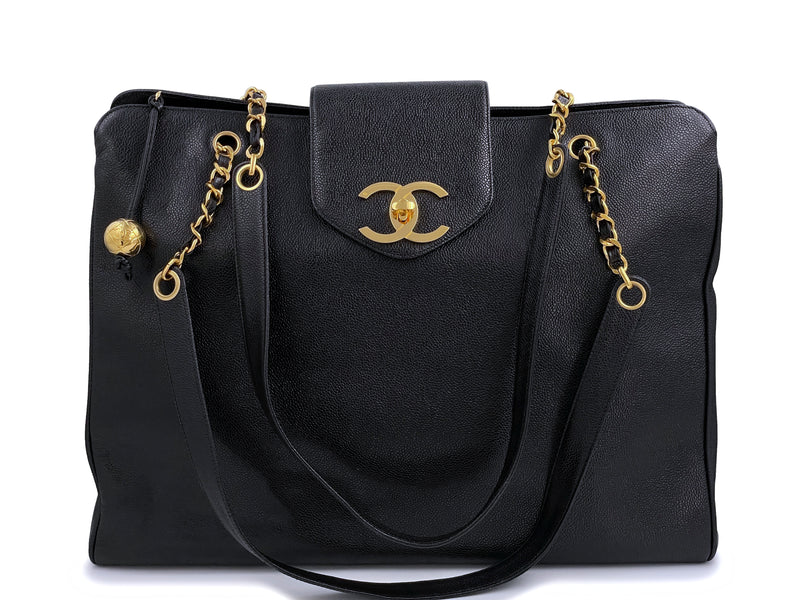 CHANEL Calfskin Quilted Small Shopping Tote Black 1248059