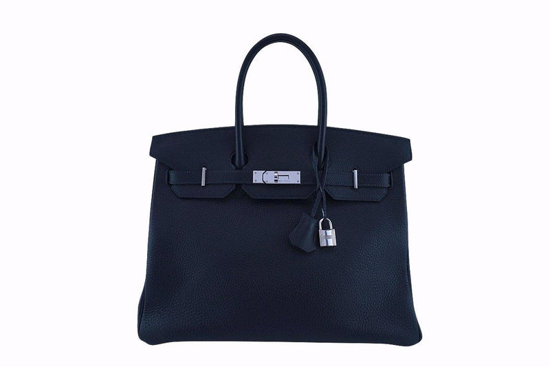 Hermes Indigo Togo Blue-Black 35cm Birkin Bag PHW - Boutique Patina