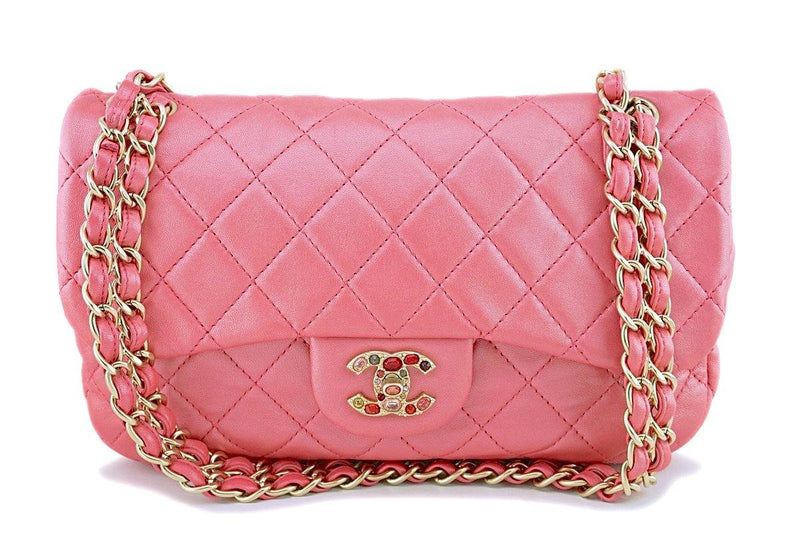 Chanel - Authenticated Timeless/Classique Handbag - Tweed Pink Houndstooth for Women, Very Good Condition