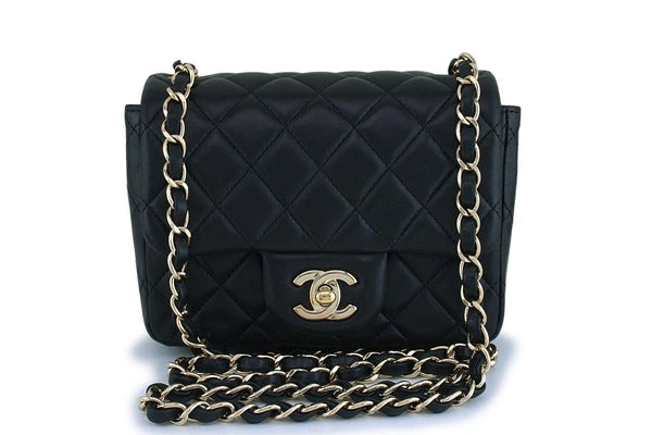 Chanel Black Square Mini Classic Flap Bag GHW - Boutique Patina